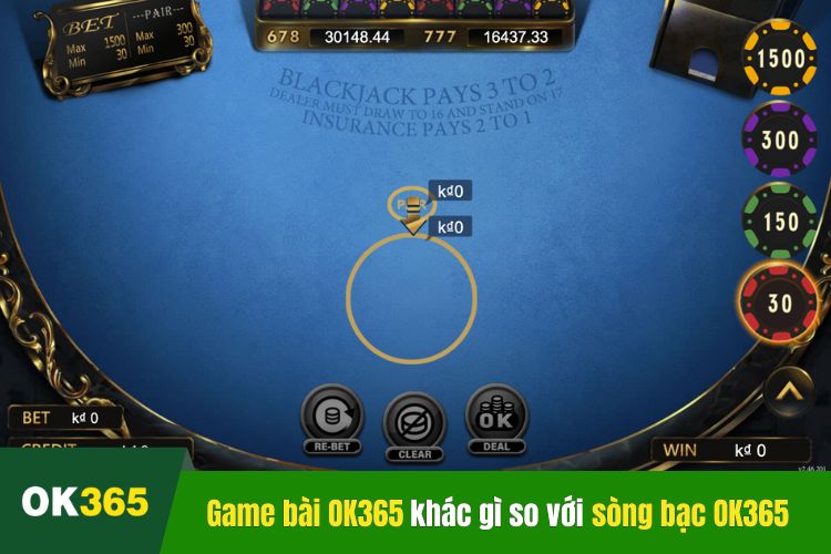 Game bài OK365 khác gì so với sòng bạc OK365